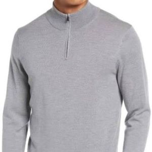 Nordstrom Men's 1/4-Zip Sweater (XL, Heather Grey)
